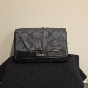 Coach Black Wallet with Signature Monogram